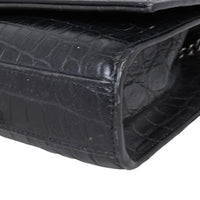 Saint Laurent Kate Tassel Chain Bag Medium Croc-Embossed