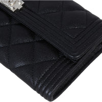 Chanel Boy Long Flap Wallet | Black SHW