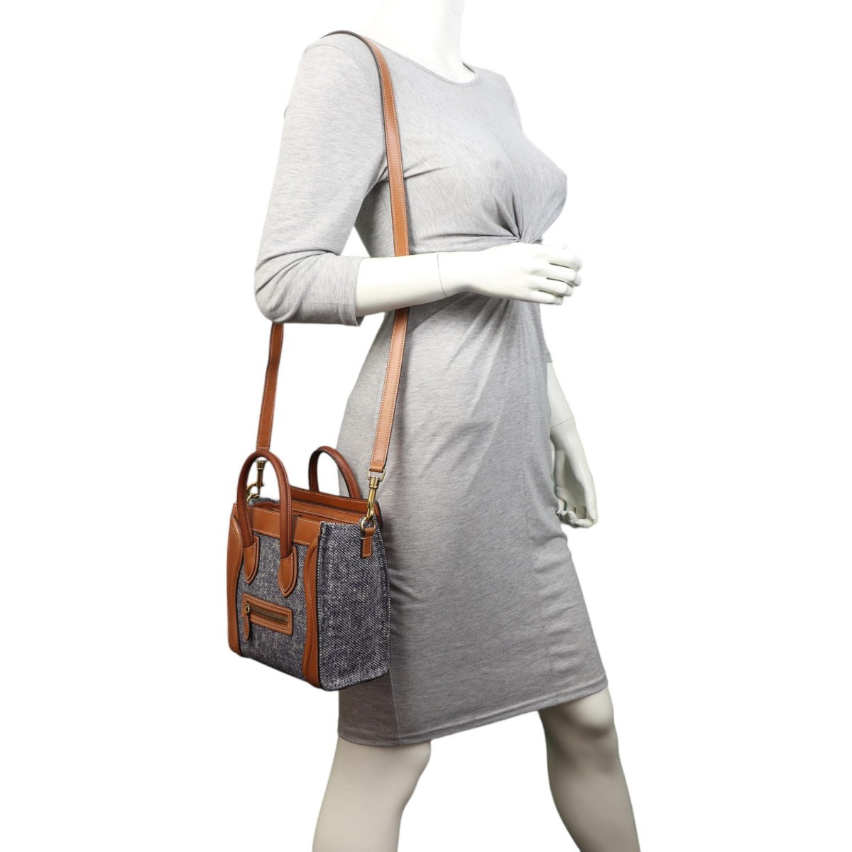 Celine Nano Luggage Tote Denim