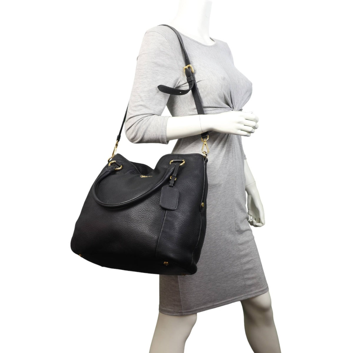 Prada Vitello Daino Two Way Tote