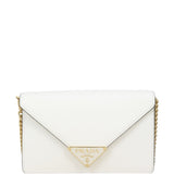 Prada Saffiano Triangle Logo Envelope Shoulder Bag