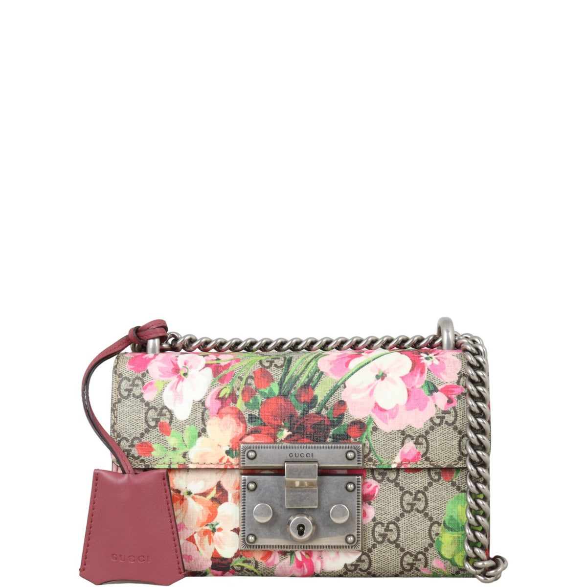 Gucci GG Supreme Blooms Padlock Small Shoulder Bag