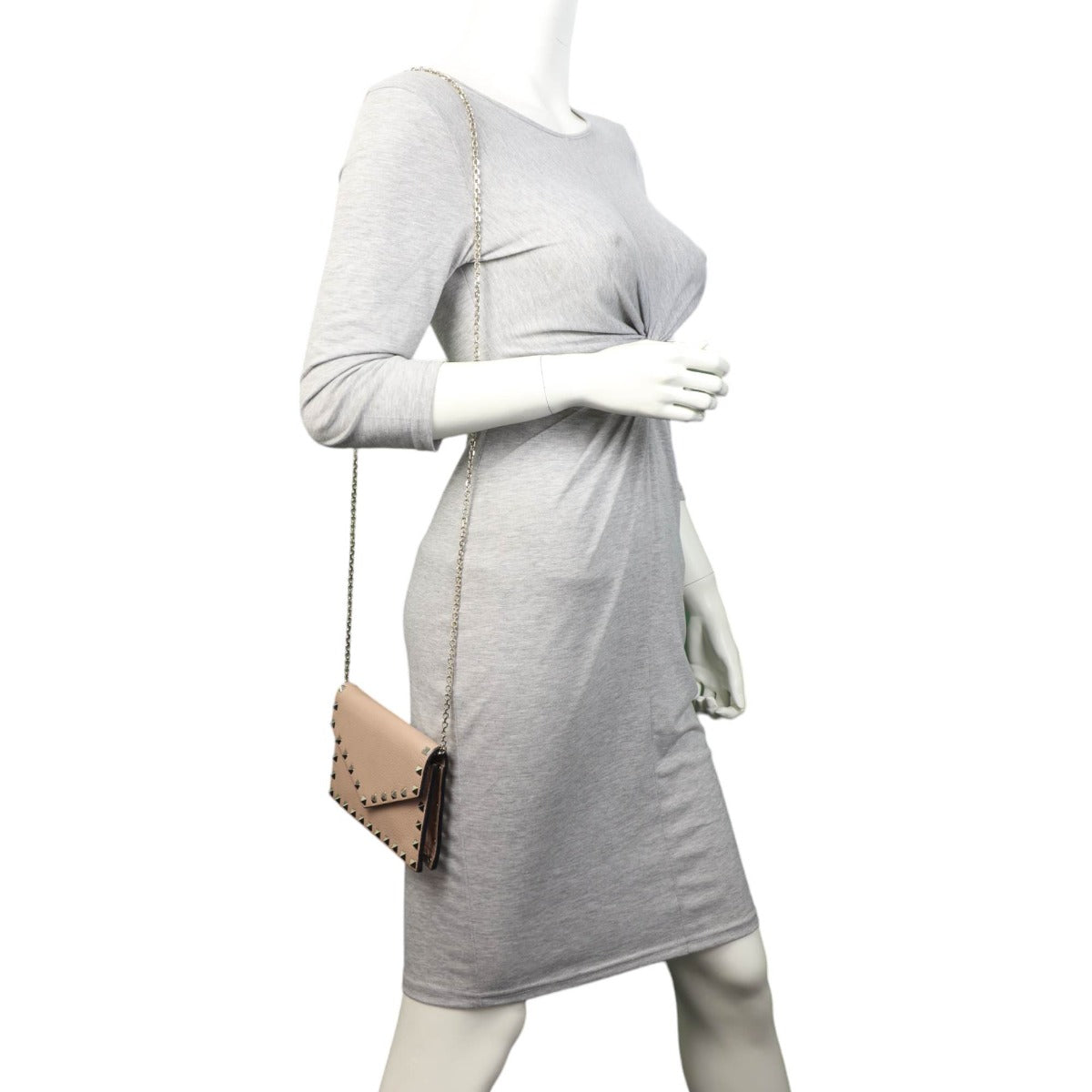 Valentino Rockstud Envelope Chain Wallet