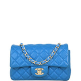 Chanel Classic Flap Mini Rectangular Bag | Bright Blue