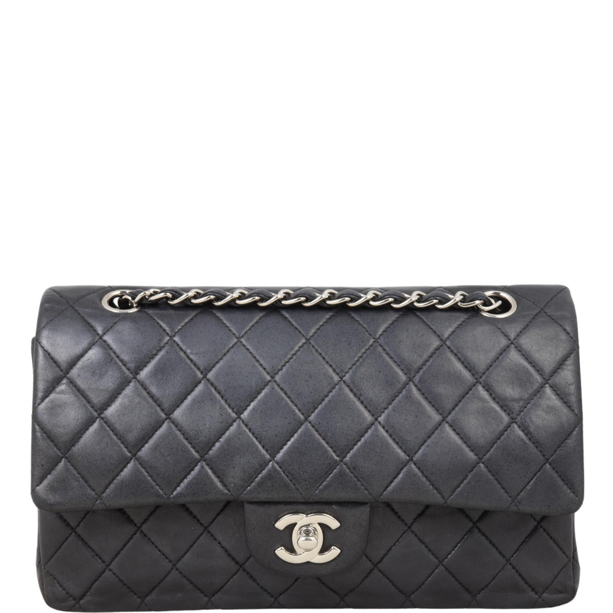 Chanel Classic Double Flap Medium | Black Silver Hardware