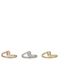 Gucci GG Running Stack Ring Trio 18K Yellow, Rose, White Gold and Diamond