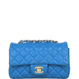 Chanel Classic Flap Mini Rectangular Bag | Bright Blue