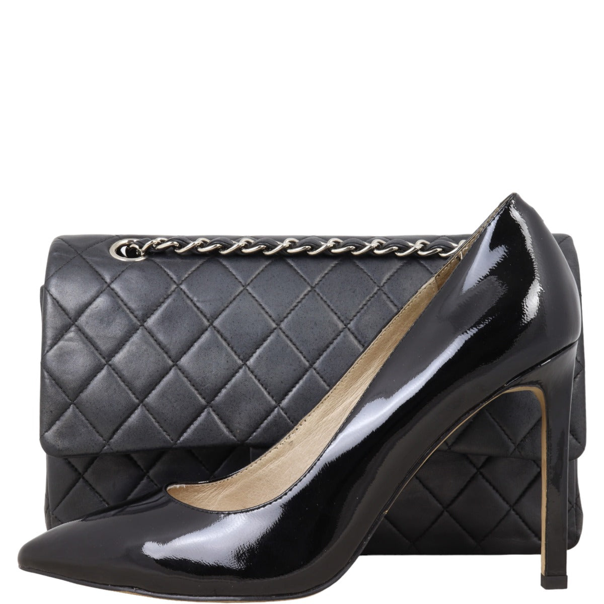 Chanel Classic Double Flap Medium | Black Silver Hardware