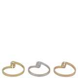 Gucci GG Running Stack Ring Trio 18K Yellow, Rose, White Gold and Diamond