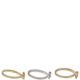 Gucci GG Running Stack Ring Trio 18K Yellow, Rose, White Gold and Diamond