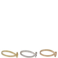 Gucci GG Running Stack Ring Trio 18K Yellow, Rose, White Gold and Diamond