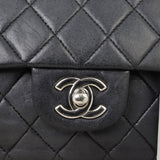 Chanel Classic Double Flap Medium | Black Silver Hardware
