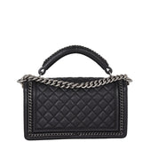 Chanel Boy Paris-Rome Chain Top Handle Old Medium | Black