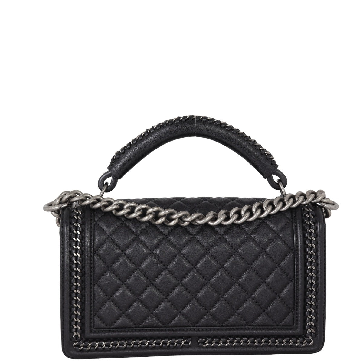 Chanel Boy Paris-Rome Chain Top Handle Old Medium | Black