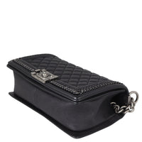 Chanel Boy Paris-Rome Chain Top Handle Old Medium | Black