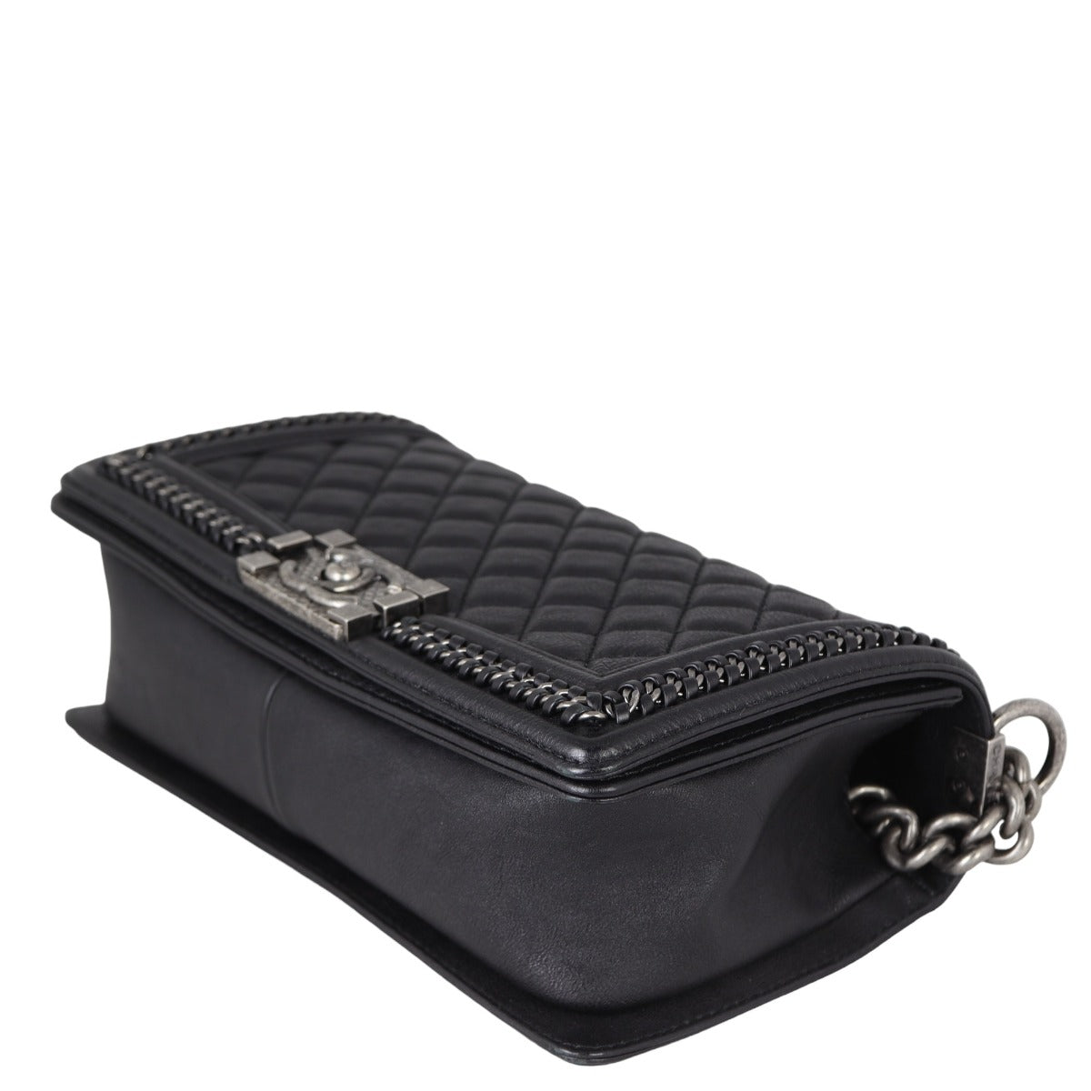 Chanel Boy Paris-Rome Chain Top Handle Old Medium | Black