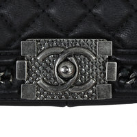 Chanel Boy Paris-Rome Chain Top Handle Old Medium | Black