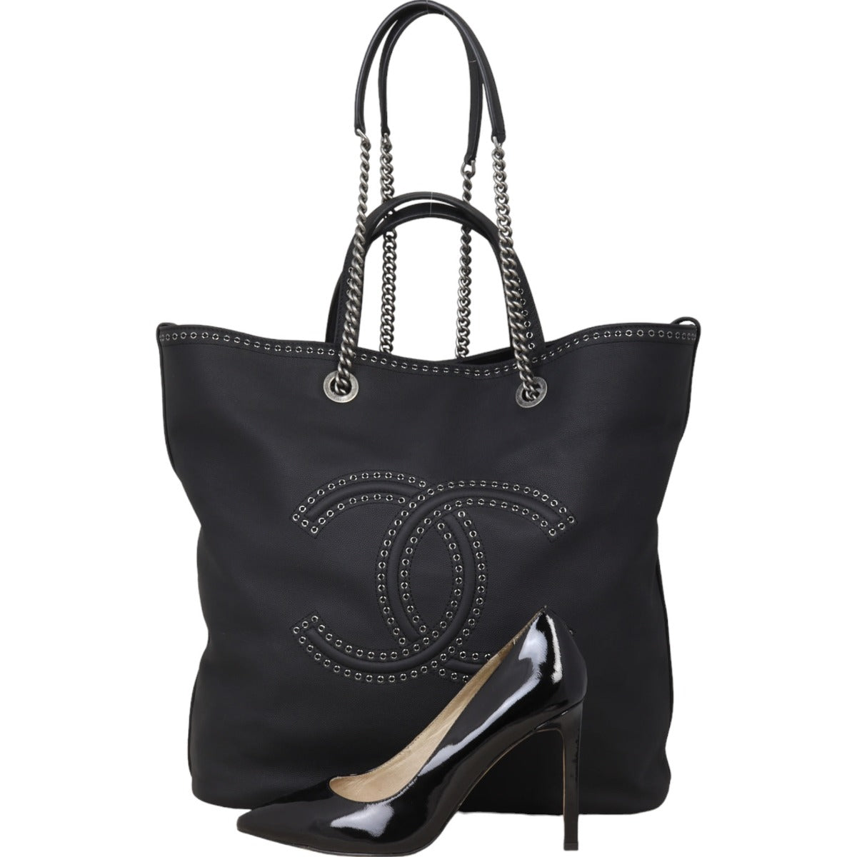 Chanel Coco Eyelets Large Shopping Tote