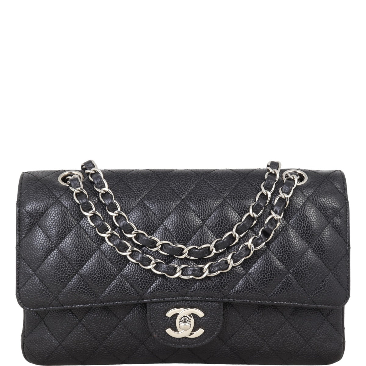 Chanel Classic Double Flap Medium | Black Caviar Silver Hardware