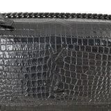 Saint Laurent Sunset Medium Croc-Embossed