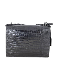 Saint Laurent Sunset Medium Croc-Embossed