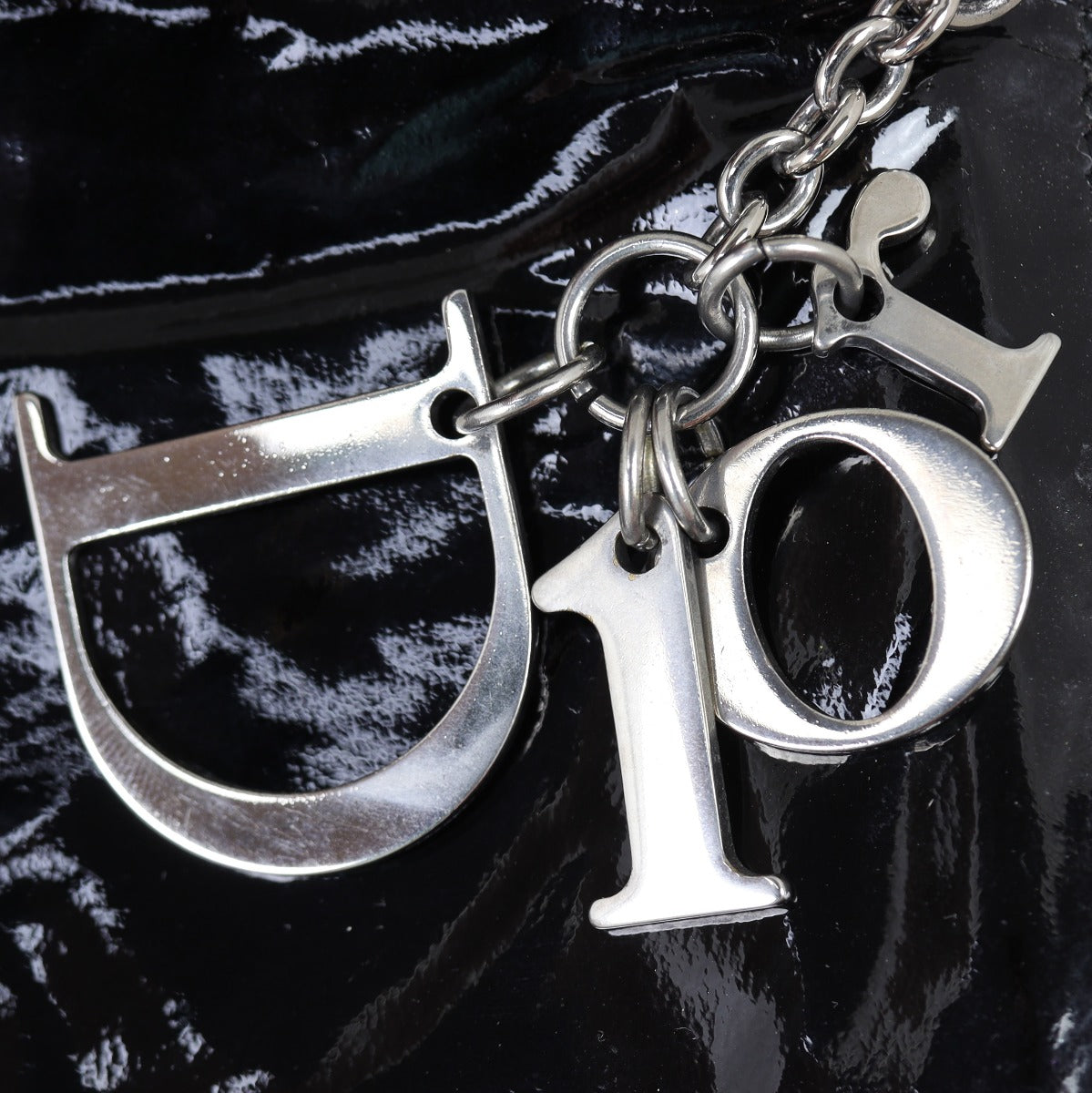 Dior Lady Dior Patent Cannage Clutch Hardware