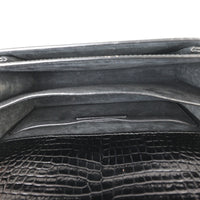 Saint Laurent Sunset Medium Croc-Embossed