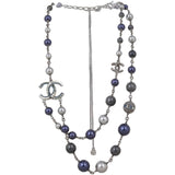 Chanel CC Beaded Double Chain Necklace