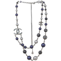 Chanel CC Beaded Double Chain Necklace