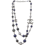 Chanel CC Beaded Double Chain Necklace