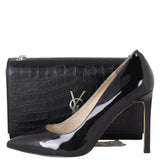 Saint Laurent Kate Tassel Medium Chain Bag Croc-Embossed