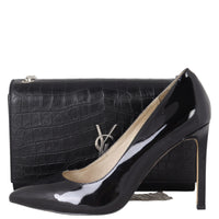 Saint Laurent Kate Tassel Medium Chain Bag Croc-Embossed