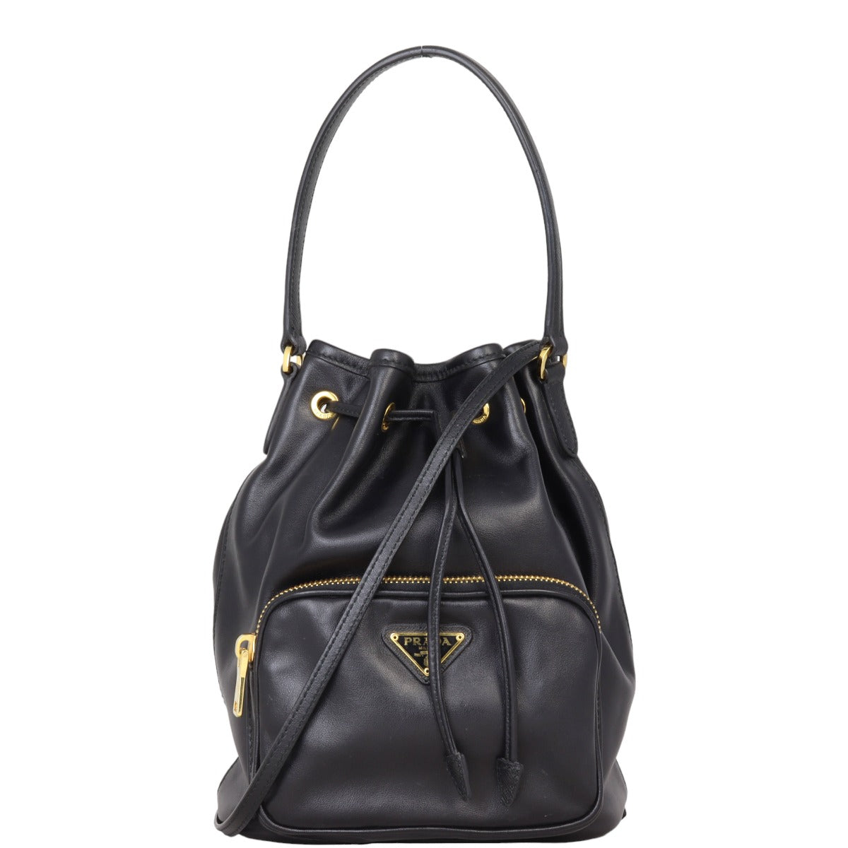 Prada Duet Leather Bucket Bag