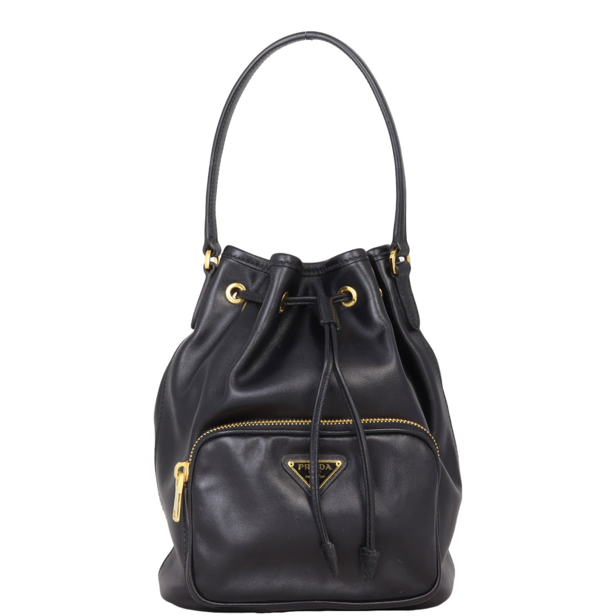 Prada Duet Leather Bucket Bag