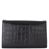 Saint Laurent Kate Tassel Medium Chain Bag Croc-Embossed