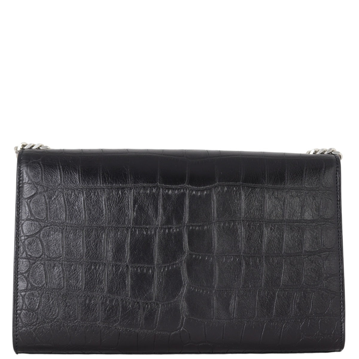 Saint Laurent Kate Tassel Medium Chain Bag Croc-Embossed