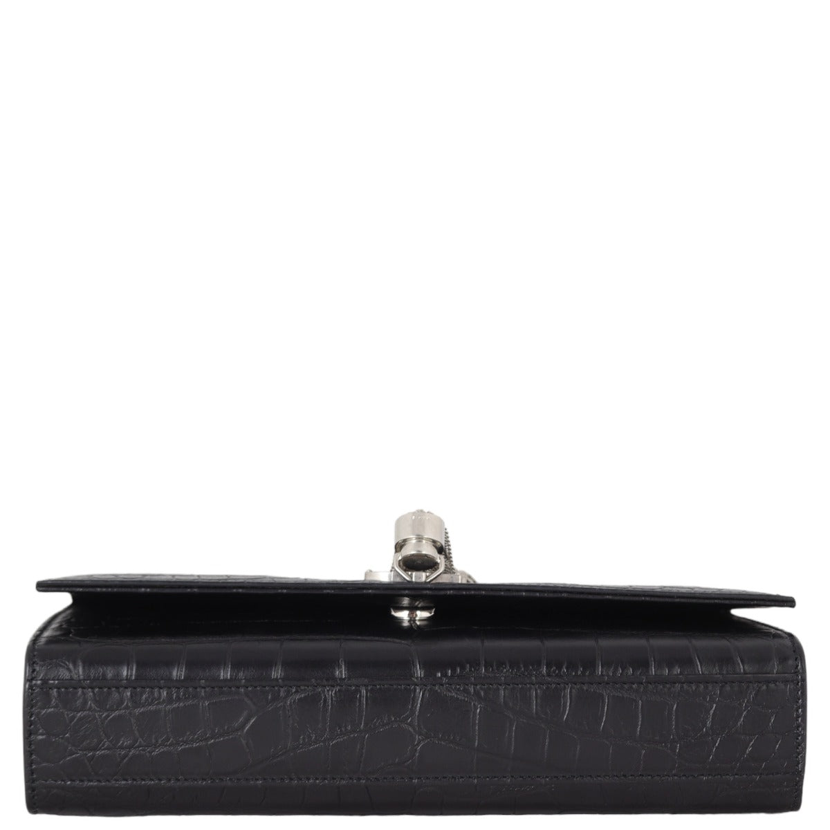 Saint Laurent Kate Tassel Medium Chain Bag Croc-Embossed