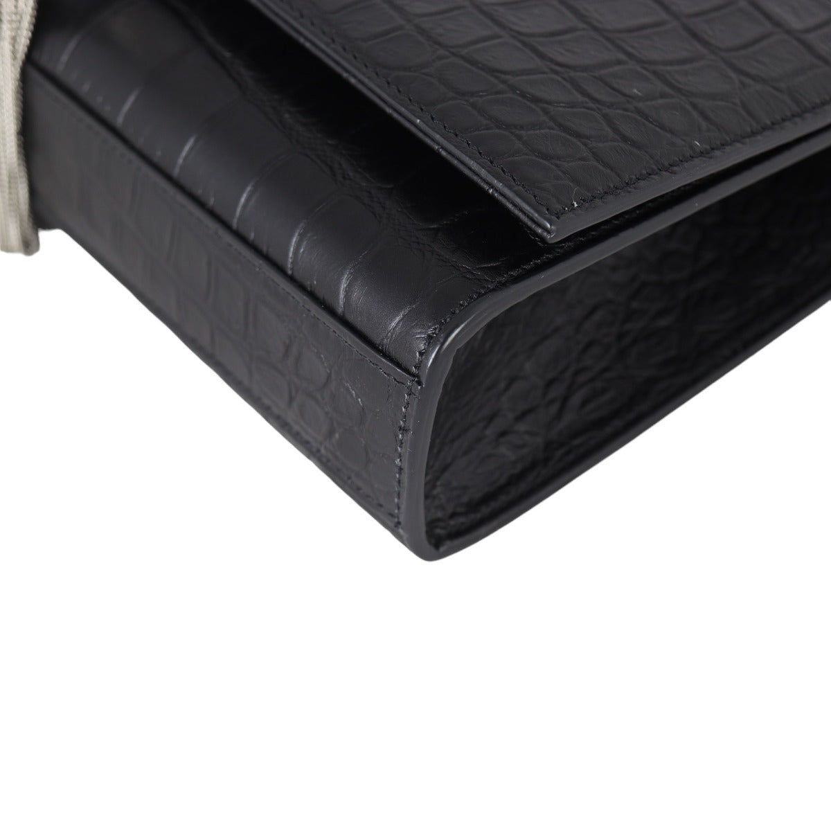 Saint Laurent Kate Tassel Medium Chain Bag Croc-Embossed