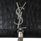 Saint Laurent Kate Tassel Medium Chain Bag Croc-Embossed