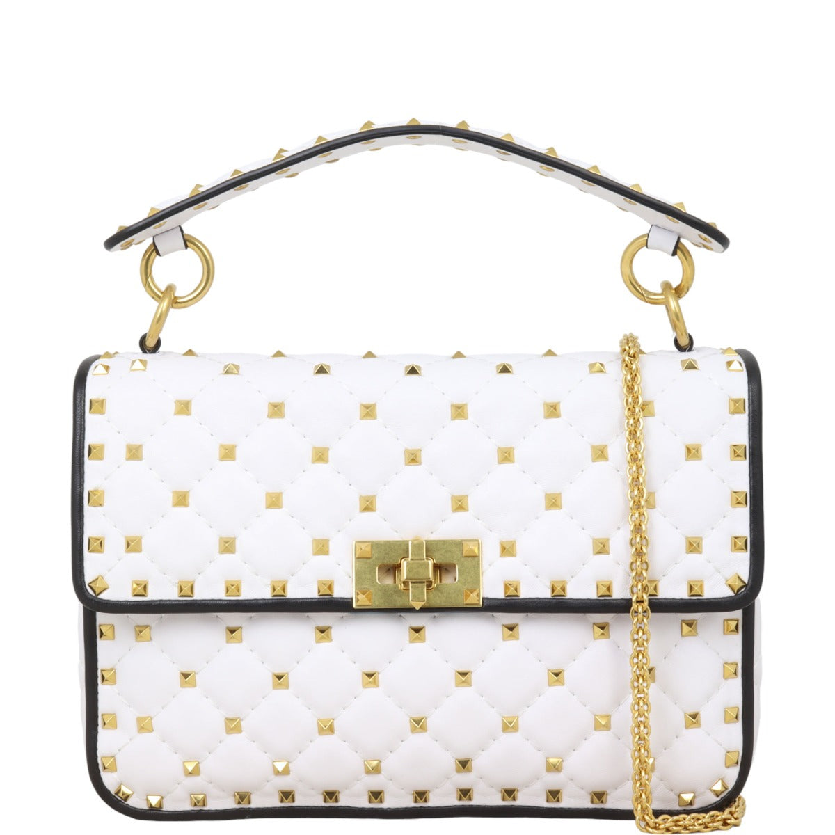 Valentino Rockstud Spike Medium Shoulder Bag Feathers