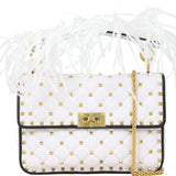 Valentino Rockstud Spike Medium Shoulder Bag Feathers