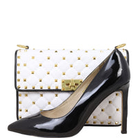 Valentino Rockstud Spike Medium Shoulder Bag Feathers