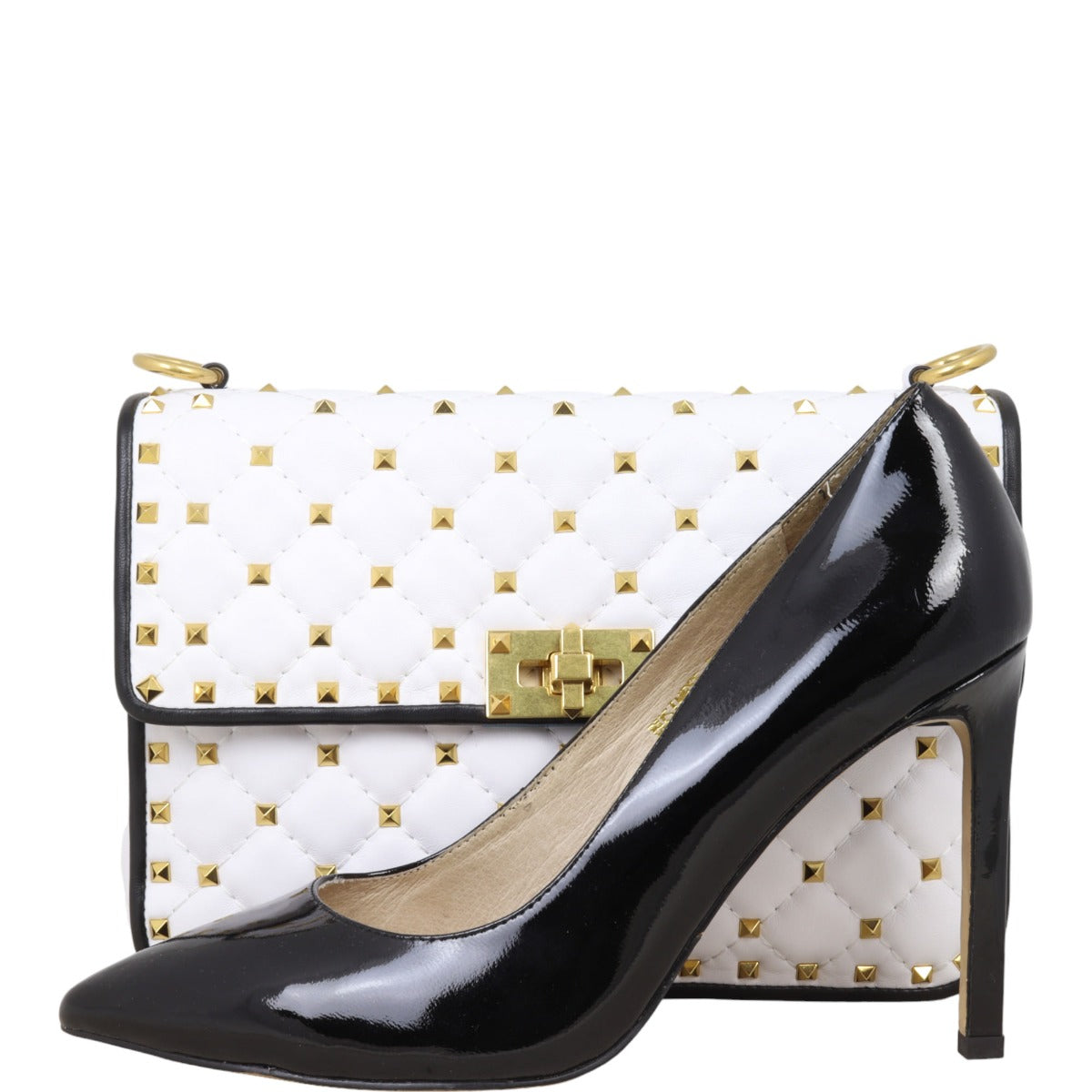 Valentino Rockstud Spike Medium Shoulder Bag Feathers