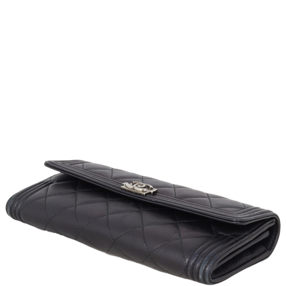 Chanel Boy Long Flap Wallet | Silver Hardware