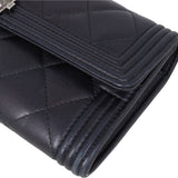 Chanel Boy Long Flap Wallet | Silver Hardware