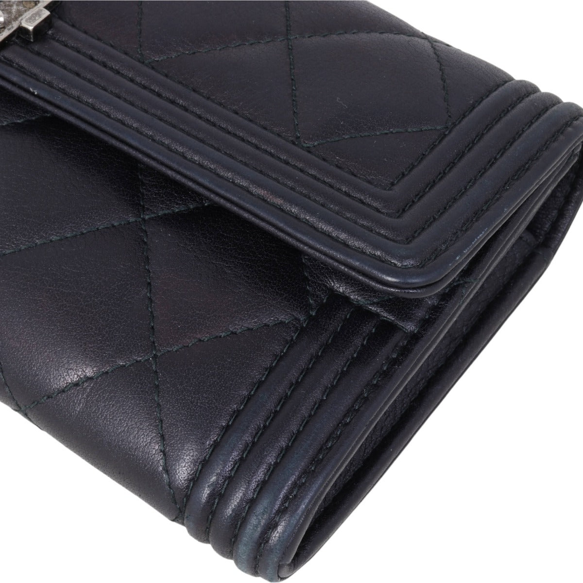 Chanel Boy Long Flap Wallet | Silver Hardware