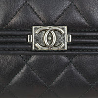 Chanel Boy Long Flap Wallet | Silver Hardware