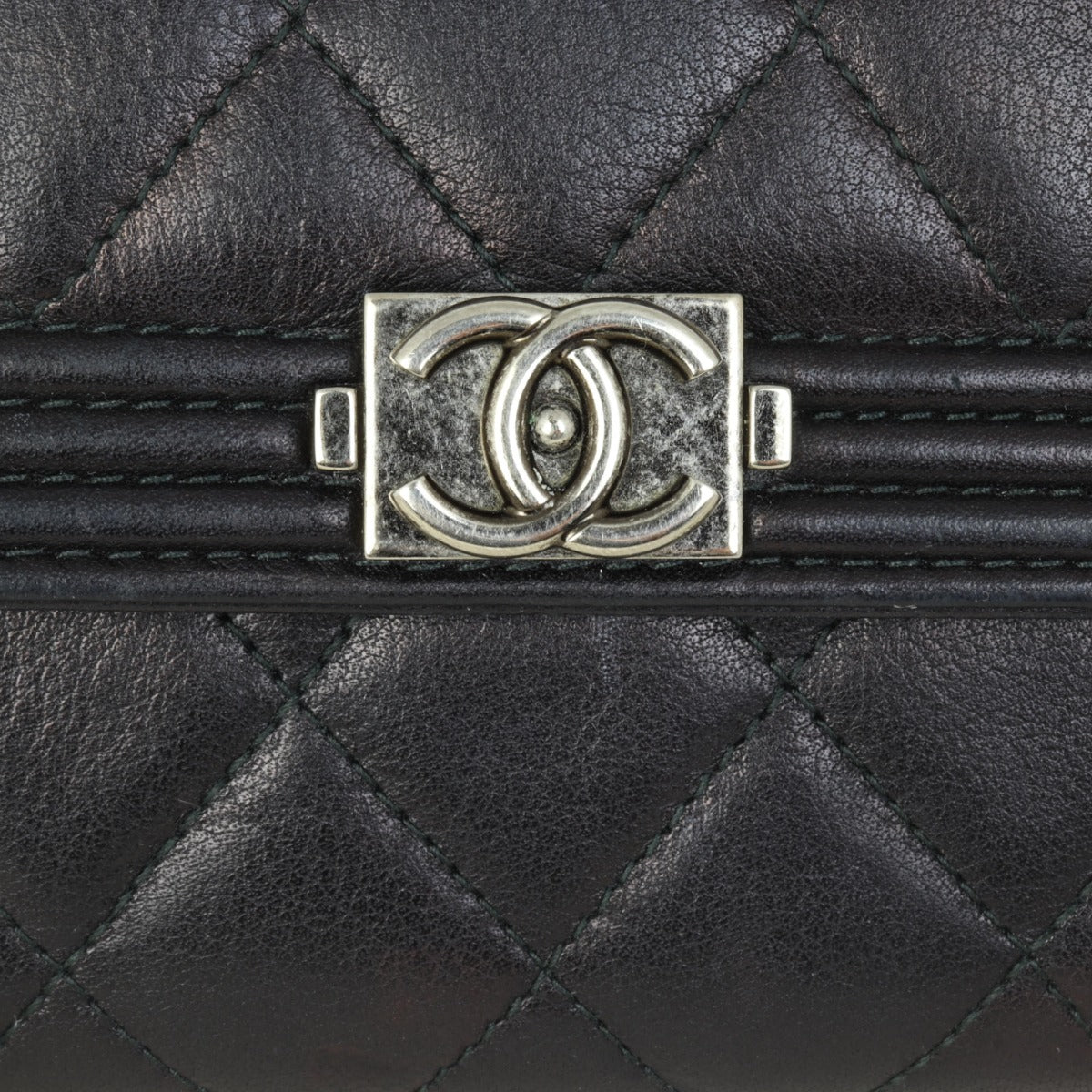 Chanel Boy Long Flap Wallet | Silver Hardware
