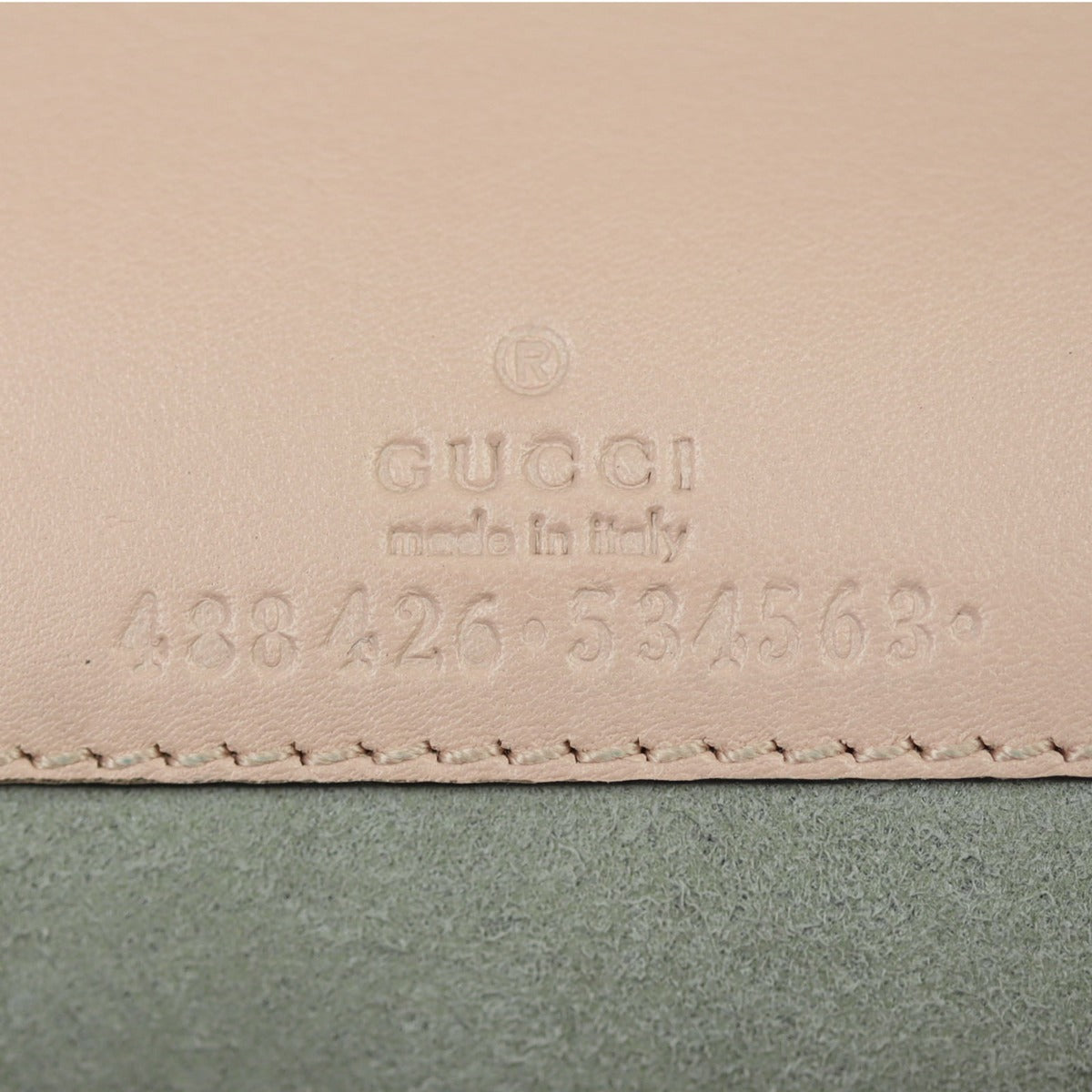 Gucci GG Marmont Super Mini Shoulder Bag Interior Stamp