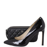 Chanel CC Double Zip Clutch with Chain | Black Lambskin